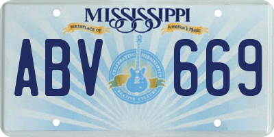MS license plate ABV669