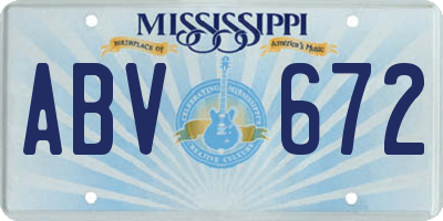 MS license plate ABV672