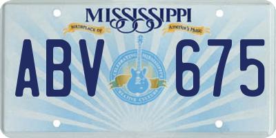 MS license plate ABV675