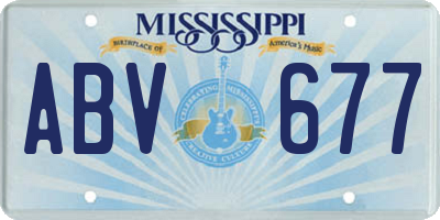 MS license plate ABV677
