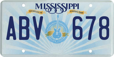 MS license plate ABV678