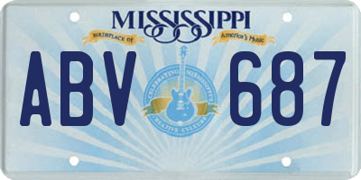 MS license plate ABV687