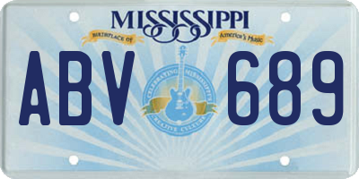 MS license plate ABV689