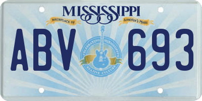 MS license plate ABV693
