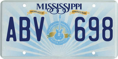 MS license plate ABV698