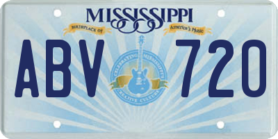 MS license plate ABV720