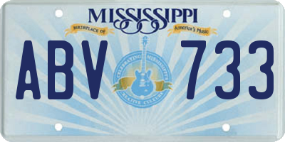 MS license plate ABV733