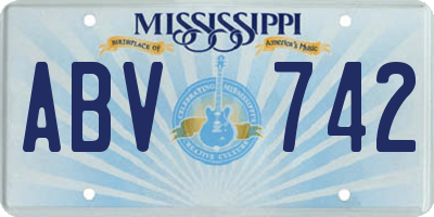 MS license plate ABV742