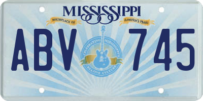 MS license plate ABV745