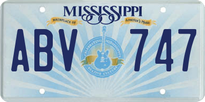 MS license plate ABV747