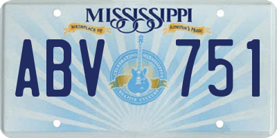 MS license plate ABV751