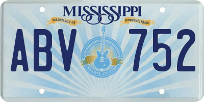 MS license plate ABV752