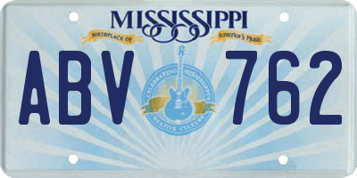 MS license plate ABV762
