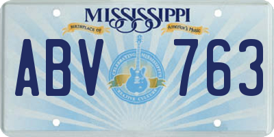 MS license plate ABV763
