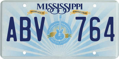 MS license plate ABV764