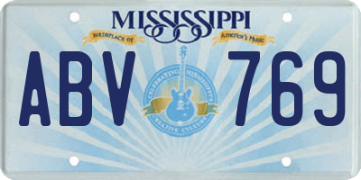 MS license plate ABV769