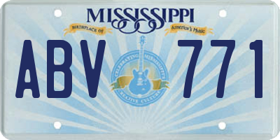 MS license plate ABV771