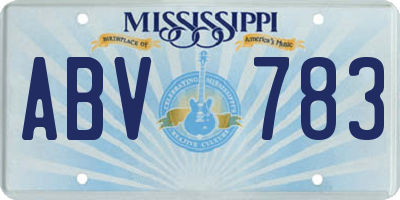 MS license plate ABV783