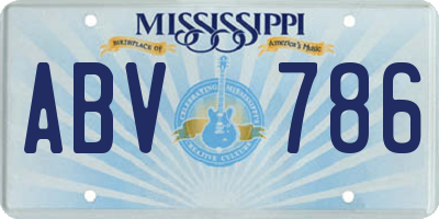 MS license plate ABV786