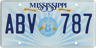 MS license plate ABV787