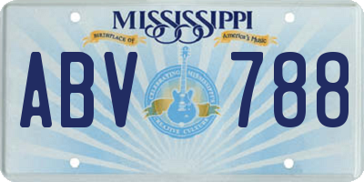 MS license plate ABV788