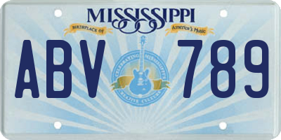MS license plate ABV789