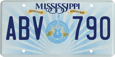 MS license plate ABV790