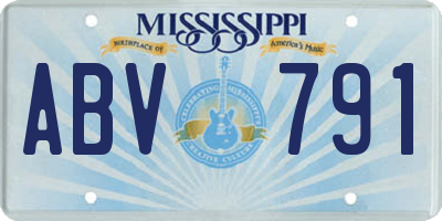 MS license plate ABV791