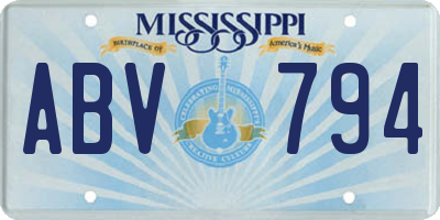 MS license plate ABV794