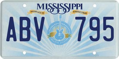 MS license plate ABV795