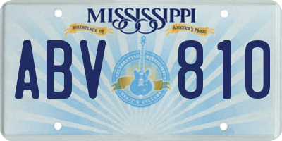 MS license plate ABV810