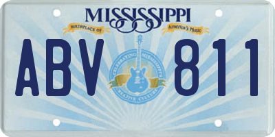 MS license plate ABV811