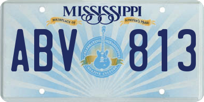 MS license plate ABV813