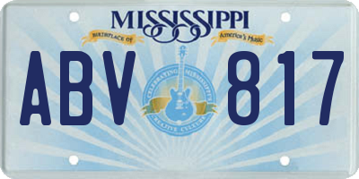 MS license plate ABV817