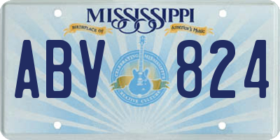 MS license plate ABV824