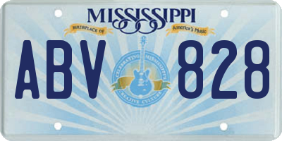 MS license plate ABV828