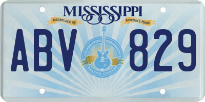 MS license plate ABV829