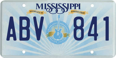 MS license plate ABV841