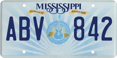 MS license plate ABV842