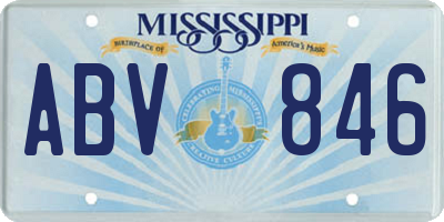 MS license plate ABV846