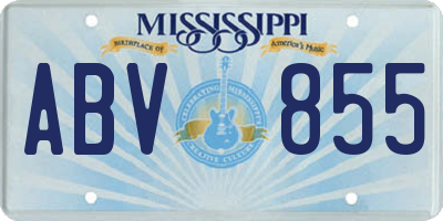 MS license plate ABV855
