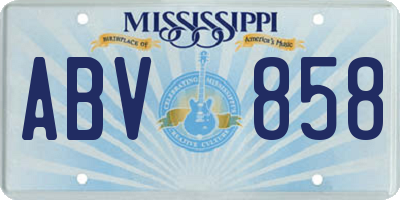MS license plate ABV858