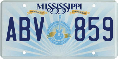 MS license plate ABV859