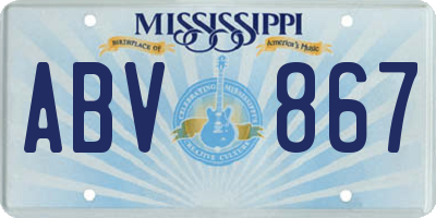 MS license plate ABV867