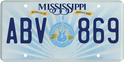 MS license plate ABV869