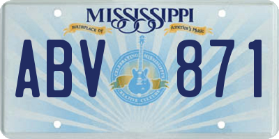 MS license plate ABV871