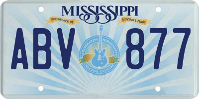 MS license plate ABV877