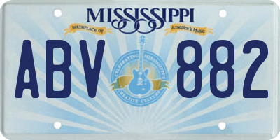 MS license plate ABV882