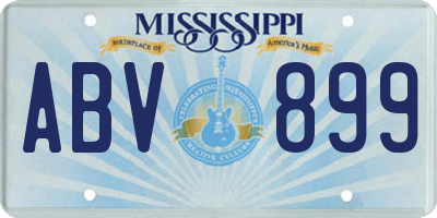 MS license plate ABV899