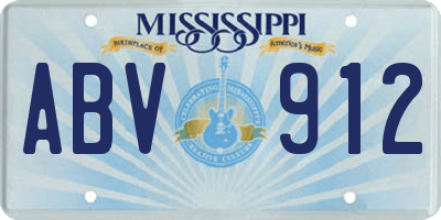 MS license plate ABV912